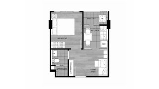 Condominium floor plan, 1 bedroom in DCondo Calm No. 11008