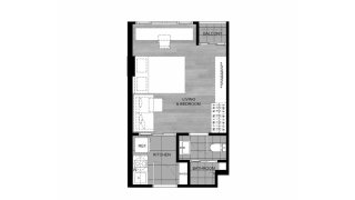Condominium floor plan, 1 bedroom in DCondo Calm No. 11007