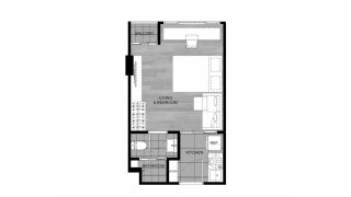 Condominium floor plan, 1 bedroom in DCondo Calm No. 11006
